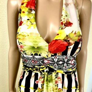 Floral halter dress Sz XL